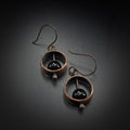 Meridian: Hammered Copper & Black Onyx Dangles