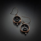 Meridian: Hammered Copper & Black Onyx Dangles