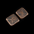 Fossil Copper Square Stud Earrings — 925 Sterling Silver Posts