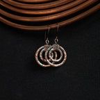 Eclipse Rings: Textured Concentric Copper Circle Dangles