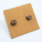 Faceted Copper Stud Earrings — 925 Sterling Silver Posts