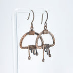 Earrings on acrylic stand, white background, front view — Nimbus Storm