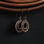 Eclipse Rings: Textured Concentric Copper Circle Dangles