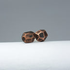 Faceted Copper Stud Earrings — 925 Sterling Silver Posts