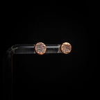 Raw-Textured Copper Circle Stud Earrings — 925 Sterling Silver Posts