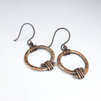 Torque: Hammered Copper Open Ring Dangles
