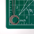 Handmade Hammered Crescent Moon Necklace: Gothic Celestial Pendant
