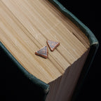 Woven Copper Triangle Stud Earrings — 925 Sterling Silver Posts