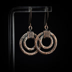 Eclipse Rings: Textured Concentric Copper Circle Dangles