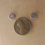 Citrus Cut Copper Circle Stud Earrings — 925 Sterling Silver Posts