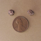 Faceted Copper Stud Earrings — 925 Sterling Silver Posts