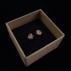 Faceted Copper Stud Earrings — 925 Sterling Silver Posts