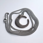 Handmade Hammered Crescent Moon Necklace: Gothic Celestial Pendant