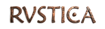 RVSTICA logo - copper forged letters on white background